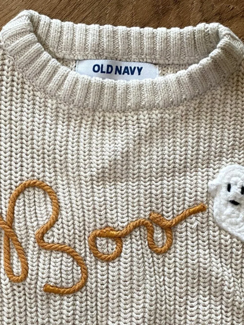 NWT Old Navy $24.99 Halloween Boo with Ghost Sweater-3-6 months